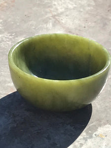 Serpentine Stone Carved Dish Bowl Green