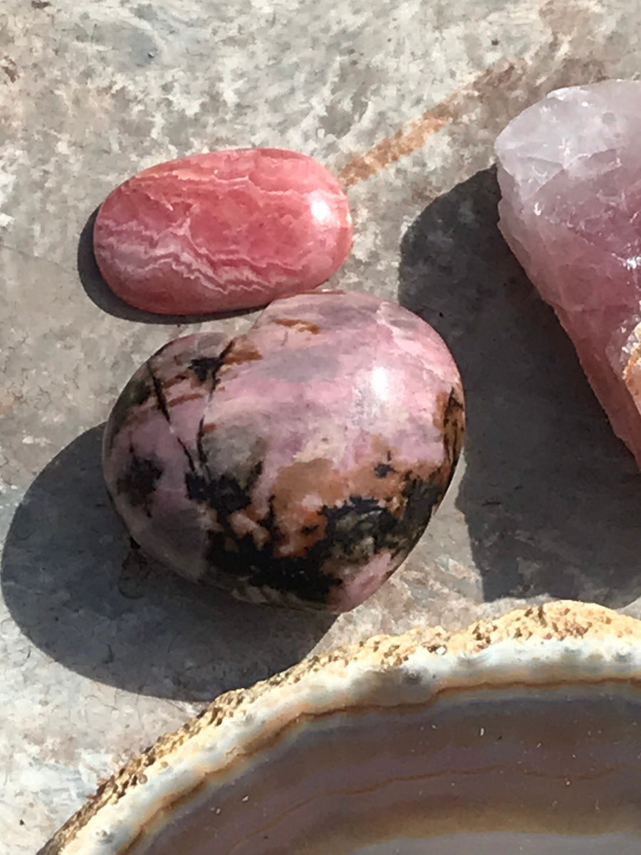 Rhodonite Pink White Heart Shaped Stone – Mountain Spirit Store