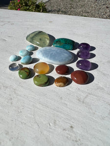 17 Sacred Stone Cabochons lot closeout
