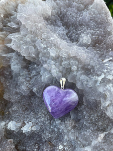 Amethyst Crystal Heart Pendant
