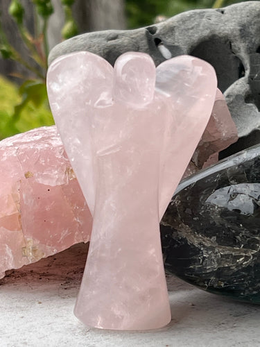 Rose Quartz Carved Angel