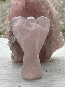 Rose Quartz Carved Angel