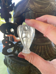 Angel Clear Quartz Carved Stone Crystal Statue