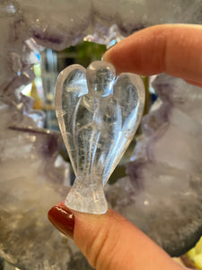 Angel Clear Quartz Carved Stone Crystal Statue