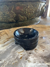 Load image into Gallery viewer, Black Tourmaline Rutilated in Quartz Crystal Sphere with wood stand
