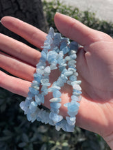 Load image into Gallery viewer, Aquamarine Beaded Necklace Blue Talisman Beryl Tumbled