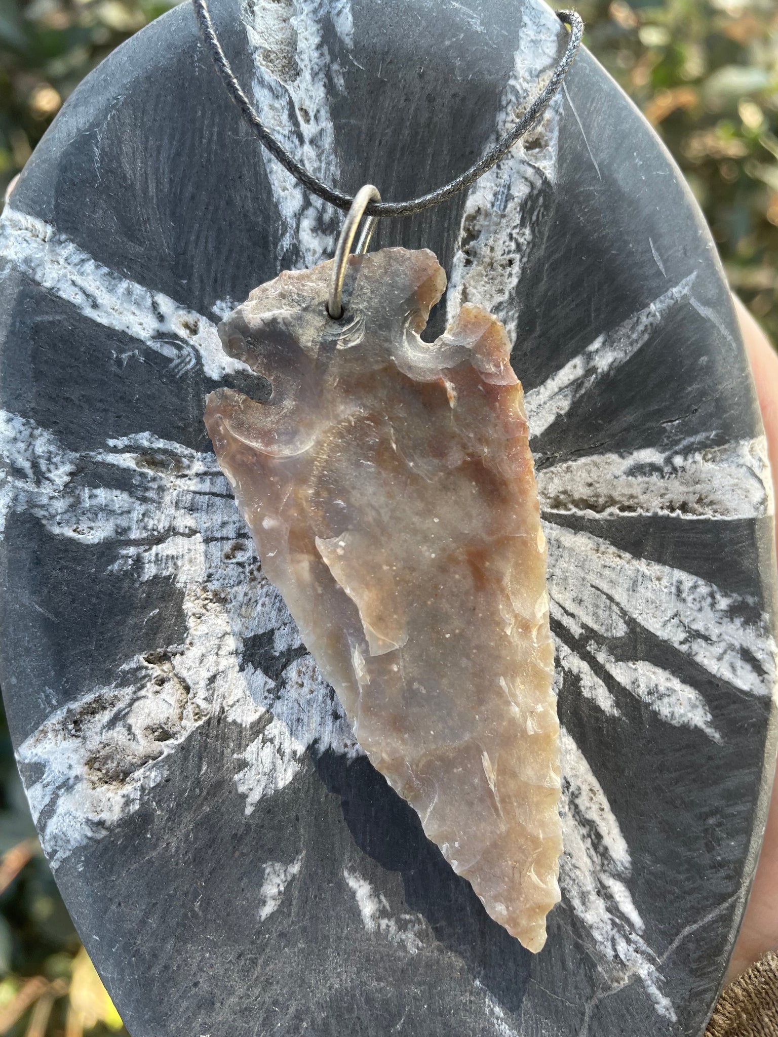 Hand Carved Red Jasper Stone Arrowhead Pendant – Authentic Southwest Style Jewelry Piece