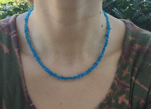 Load image into Gallery viewer, Apatite Bright Electric Blue Crystal Stone Necklace Chip Bead