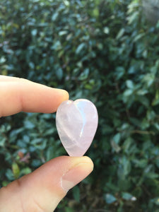 Rose Quartz Pink Love Heart Shaped Rocks set of 5 Crystal Stones