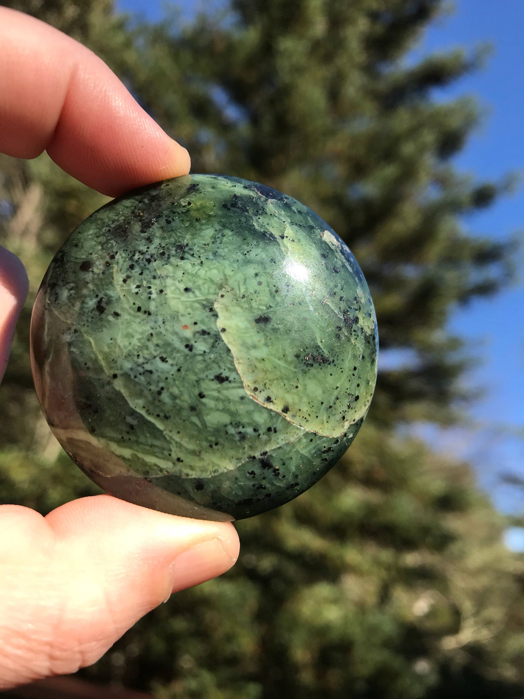 Himalayan Green Jade Disc Crystal