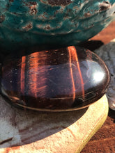 Load image into Gallery viewer, Red Tiger Eye Oval Disc Stone with Chatoyancy