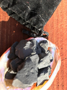 Shungite 15 Raw Water Purifying Black Crystal Pieces from Russia with Black Velvet Bag