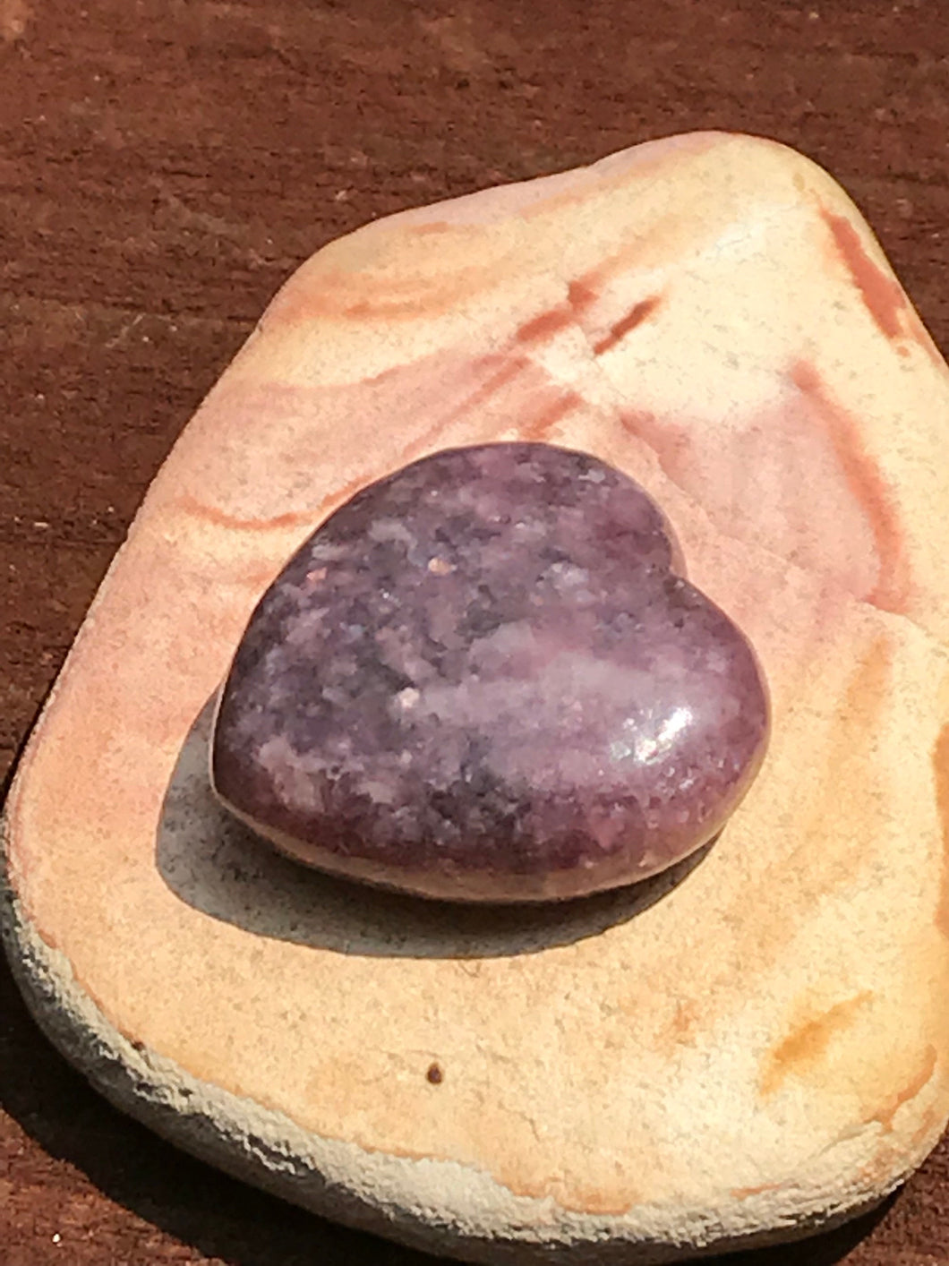 Lepidolite Mica Polished Stone Heart Healing Crystal