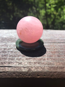 Rose Quartz Pink Crystal Sphere Orb Small