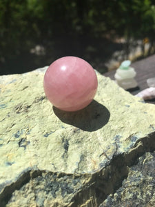 Rose Quartz Pink Crystal Sphere Orb Small