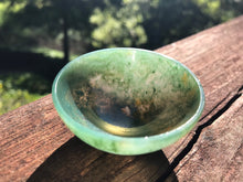 Load image into Gallery viewer, Moss Agate Bowl Green and White Carved   Crystal