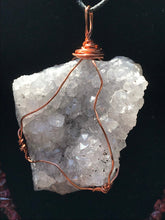 Load image into Gallery viewer, Druzy Lavender Quartz Copper Pendant with Black Cord