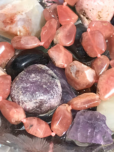 Rhodochrosite Pink Crystal Beads