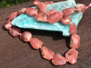 Rhodochrosite Pink Crystal Beads