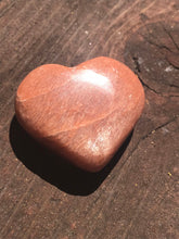 Load image into Gallery viewer, Peach Moonstone Carved Heart Tumbled