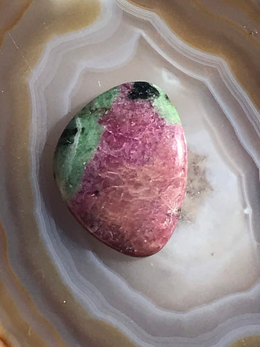 Red Ruby in Zoisite Cabochon Polished Stone