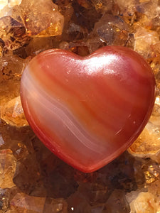Carnelian Orange Agate Heart Shaped Crystal