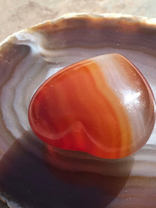 Carnelian Orange Agate Heart Shaped Crystal