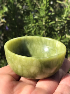 Serpentine Stone Carved Dish Bowl Green