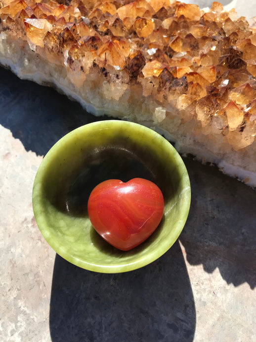 Serpentine Stone Carved Dish Bowl Green