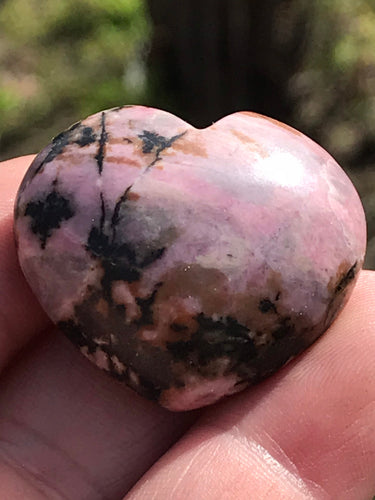 Rhodonite Pink & White Heart Shaped Stone