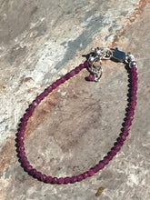 Load image into Gallery viewer, Ruby Beaded Faceted Bracelet with Sterling Silver Chain