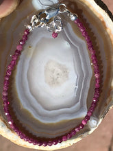 Load image into Gallery viewer, Ruby Beaded Faceted Bracelet with Sterling Silver Chain