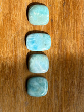 Load image into Gallery viewer, Larimar 4 Blue Polished Cabochons Closeout Set Pectolite Dolphin Stone