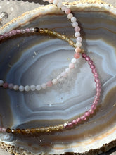 Load image into Gallery viewer, Tourmaline Beaded Faceted Bracelet with Sterling Silver Chain