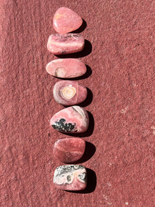 Rhodochrosite Set of 7 Tumbled Love Stone