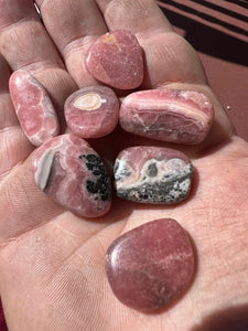 Rhodochrosite Set of 7 Tumbled Love Stone