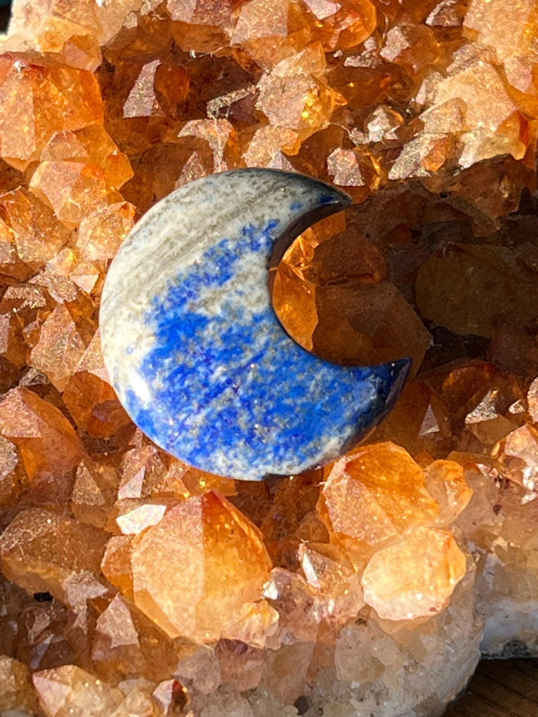 Lapis Lazuli Moon Shaped Stone