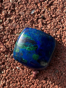 Azurite Cabochon Polished Mineral Blue Green Specimen